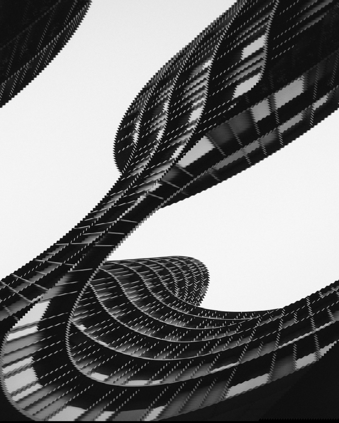 grayscale photo of low angle view of building